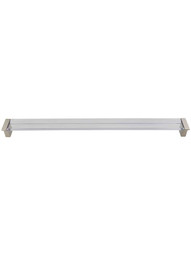 Positano Clear Cabinet Pull - 12 1/2 inch Center-to-Center in Satin Nickel/Clear.